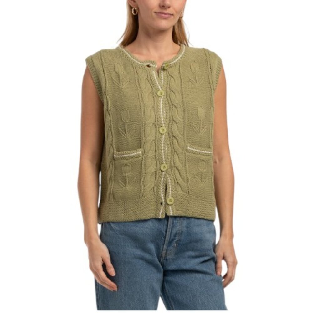 SUNDAY EDITION Whipstitch Detail Sweater Vest